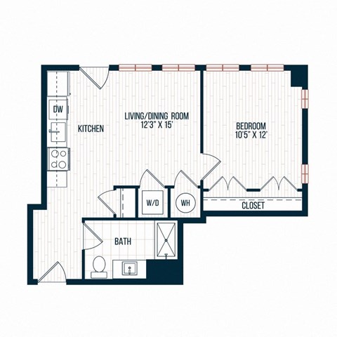 Capitol Rose Luxury Apartments in Washington, DC A20 Floor Plan